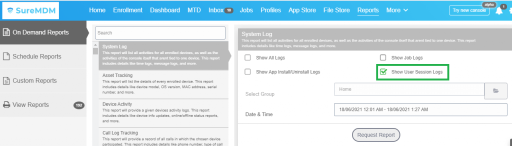 Click login date Cloud